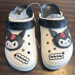 Black and White Kuromi  slip on clogs/crocs Girls Size 37